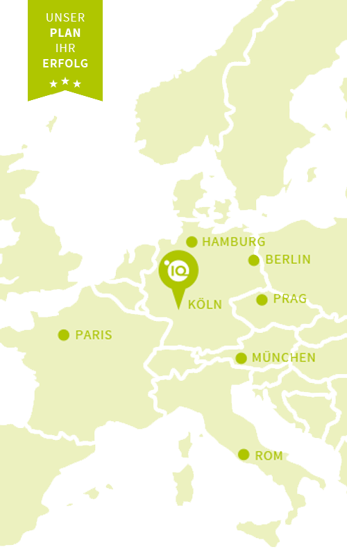 Europa Karte mit IQ Hauptquartier